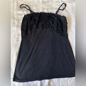 Felina Black Lace Trim Women's camisole top size large L